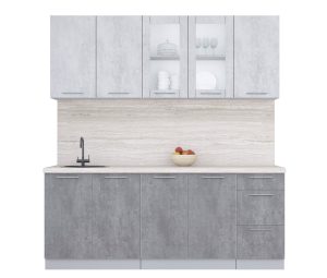 ГОТОВАЯ КУХНЯ ПЛАСТИК 2,0Б (ОКСИД СВЕТЛЫЙ/ ОКСИД ТЕМНЫЙ)