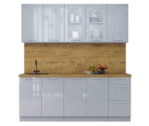 ГОТОВАЯ КУХНЯ ПЛАСТИК 2,0Б (ТУМАННЫЙ ГЛЯНЕЦ/ ТУМАННЫЙ ГЛЯНЕЦ)