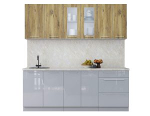 ГОТОВАЯ КУХНЯ ПЛАСТИК 2,1Б (ДУБ ЭПОКСИД/ ТУМАННЫЙ ГЛЯНЕЦ)