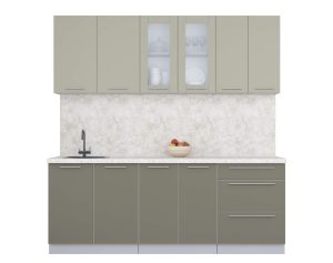 ГОТОВАЯ КУХНЯ ПЛАСТИК 2,1Б (ЛАТТЕ/ КВАРЦЕВЫЙ)