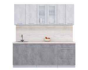 ГОТОВАЯ КУХНЯ ПЛАСТИК 2,1Б (ОКСИД СВЕТЛЫЙ/ ОКСИД ТЕМНЫЙ)