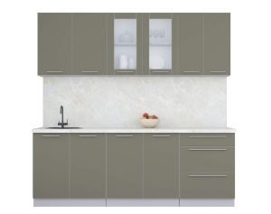 ГОТОВАЯ КУХНЯ ПЛАСТИК 2,2Б (КВАРЦЕВЫЙ/ КВАРЦЕВЫЙ)