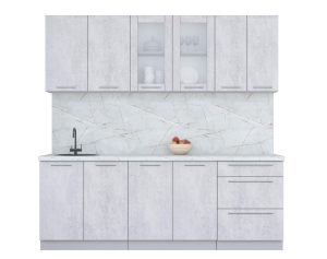 ГОТОВАЯ КУХНЯ ПЛАСТИК 2,2Б (ОКСИД СВЕТЛЫЙ/ ОКСИД СВЕТЛЫЙ)