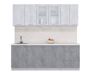 ГОТОВАЯ КУХНЯ ПЛАСТИК 2,2Б (ОКСИД СВЕТЛЫЙ/ ОКСИД ТЕМНЫЙ)