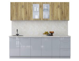 ГОТОВАЯ КУХНЯ ПЛАСТИК 2,3Б (ДУБ ЭПОКСИД/ ТУМАННЫЙ ГЛЯНЕЦ)