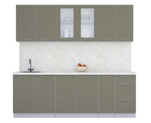 ГОТОВАЯ КУХНЯ ПЛАСТИК 2,3Б (КВАРЦЕВЫЙ/ КВАРЦЕВЫЙ)