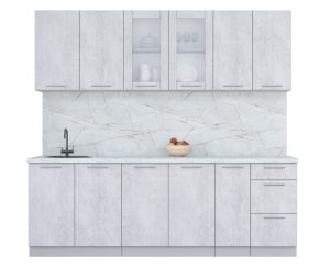 ГОТОВАЯ КУХНЯ ПЛАСТИК 2,3Б (ОКСИД СВЕТЛЫЙ/ ОКСИД СВЕТЛЫЙ)