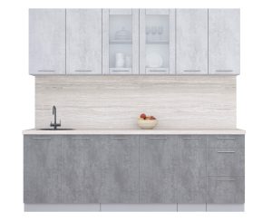 ГОТОВАЯ КУХНЯ ПЛАСТИК 2,3Б (ОКСИД СВЕТЛЫЙ/ ОКСИД ТЕМНЫЙ)