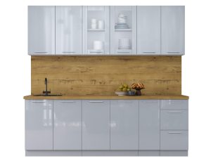 ГОТОВАЯ КУХНЯ ПЛАСТИК 2,3Б (ТУМАННЫЙ ГЛЯНЕЦ/ ТУМАННЫЙ ГЛЯНЕЦ)