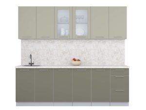 ГОТОВАЯ КУХНЯ ПЛАСТИК 2,4Б (ЛАТТЕ/ КВАРЦЕВЫЙ)