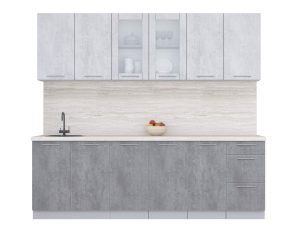 ГОТОВАЯ КУХНЯ ПЛАСТИК 2,4Б (ОКСИД СВЕТЛЫЙ/ ОКСИД ТЕМНЫЙ)