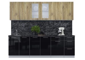 ГОТОВАЯ КУХНЯ ПЛАСТИК 2,5Б (ДУБ ЭПОКСИД/ ТУМАННЫЙ ГЛЯНЕЦ)