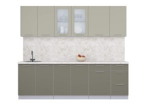 ГОТОВАЯ КУХНЯ ПЛАСТИК 2,5Б (ЛАТТЕ/ КВАРЦЕВЫЙ)