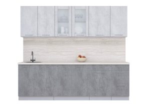 ГОТОВАЯ КУХНЯ ПЛАСТИК 2,5Б (ОКСИД СВЕТЛЫЙ/ ОКСИД ТЕМНЫЙ)