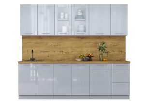 ГОТОВАЯ КУХНЯ ПЛАСТИК 2,5Б (ТУМАННЫЙ ГЛЯНЕЦ/ ТУМАННЫЙ ГЛЯНЕЦ)