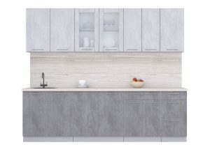 ГОТОВАЯ КУХНЯ ПЛАСТИК 2,6Б (ОКСИД СВЕТЛЫЙ/ ОКСИД ТЕМНЫЙ)