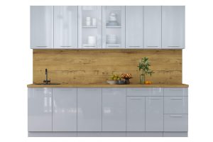 ГОТОВАЯ КУХНЯ ПЛАСТИК 2,6Б (ТУМАННЫЙ ГЛЯНЕЦ/ ТУМАННЫЙ ГЛЯНЕЦ)