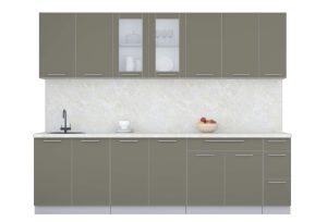 ГОТОВАЯ КУХНЯ ПЛАСТИК 2,7Б (КВАРЦЕВЫЙ/ КВАРЦЕВЫЙ)