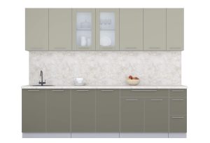 ГОТОВАЯ КУХНЯ ПЛАСТИК 2,7Б (ЛАТТЕ/ КВАРЦЕВЫЙ)