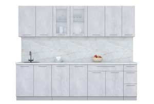 ГОТОВАЯ КУХНЯ ПЛАСТИК 2,7Б (ОКСИД СВЕТЛЫЙ/ ОКСИД СВЕТЛЫЙ)