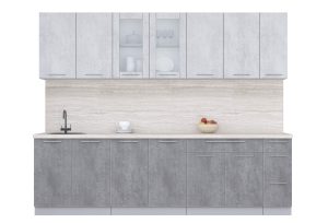 ГОТОВАЯ КУХНЯ ПЛАСТИК 2,7Б (ОКСИД СВЕТЛЫЙ/ ОКСИД ТЕМНЫЙ)