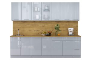 ГОТОВАЯ КУХНЯ ПЛАСТИК 2,7Б (ТУМАННЫЙ ГЛЯНЕЦ/ ТУМАННЫЙ ГЛЯНЕЦ)