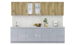 ГОТОВАЯ КУХНЯ ПЛАСТИК 2,8Б (ДУБ ЭПОКСИД/ ТУМАННЫЙ ГЛЯНЕЦ)