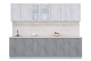 ГОТОВАЯ КУХНЯ ПЛАСТИК 2,8Б (ОКСИД СВЕТЛЫЙ/ ОКСИД ТЕМНЫЙ)