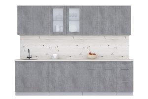 ГОТОВАЯ КУХНЯ ПЛАСТИК 2,8Б (ОКСИД ТЕМНЫЙ/ ОКСИД ТЕМНЫЙ)