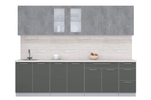 ГОТОВАЯ КУХНЯ ПЛАСТИК 2,8Б (ОКСИД ТЕМНЫЙ/ ШТОРМ)