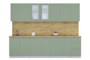 ГОТОВАЯ КУХНЯ ПЛАСТИК 2,8Б (ПОЛЫНЬ/ ПОЛЫНЬ)