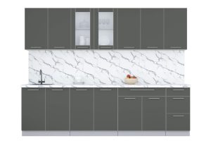 ГОТОВАЯ КУХНЯ ПЛАСТИК 2,8Б (ШТОРМ/ ШТОРМ)