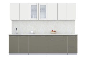 ГОТОВАЯ КУХНЯ ПЛАСТИК 2,8Б (ЗЕФИРНЫЙ/ КВАРЦЕВЫЙ)