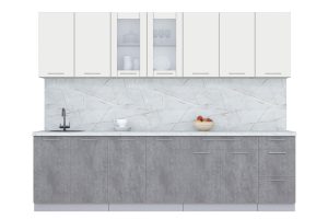 ГОТОВАЯ КУХНЯ ПЛАСТИК 2,8Б (ЗЕФИРНЫЙ/ ОКСИД ТЕМНЫЙ)