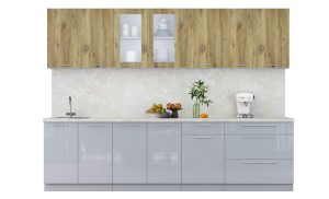 ГОТОВАЯ КУХНЯ ПЛАСТИК 2,9Б (ДУБ ЭПОКСИД/ ТУМАННЫЙ ГЛЯНЕЦ)