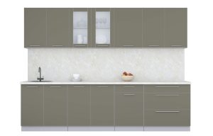 ГОТОВАЯ КУХНЯ ПЛАСТИК 2,9Б (КВАРЦЕВЫЙ/ КВАРЦЕВЫЙ)