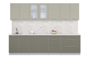 ГОТОВАЯ КУХНЯ ПЛАСТИК 2,9Б (ЛАТТЕ/ КВАРЦЕВЫЙ)