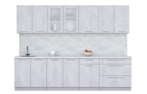 ГОТОВАЯ КУХНЯ ПЛАСТИК 2,9Б (ОКСИД СВЕТЛЫЙ/ ОКСИД СВЕТЛЫЙ)