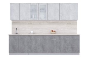 ГОТОВАЯ КУХНЯ ПЛАСТИК 2,9Б (ОКСИД СВЕТЛЫЙ/ ОКСИД ТЕМНЫЙ)