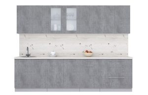 ГОТОВАЯ КУХНЯ ПЛАСТИК 2,9Б (ОКСИД ТЕМНЫЙ/ ОКСИД ТЕМНЫЙ)