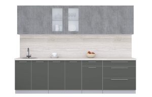 ГОТОВАЯ КУХНЯ ПЛАСТИК 2,9Б (ОКСИД ТЕМНЫЙ/ ШТОРМ)