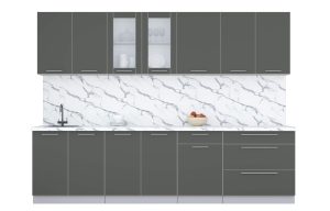 ГОТОВАЯ КУХНЯ ПЛАСТИК 2,9Б (ШТОРМ/ ШТОРМ)