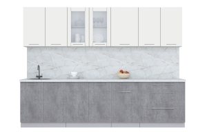 ГОТОВАЯ КУХНЯ ПЛАСТИК 2,9Б (ЗЕФИРНЫЙ/ ОКСИД ТЕМНЫЙ)