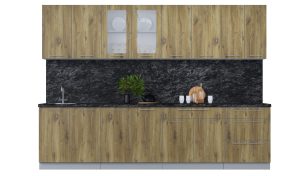 ГОТОВАЯ КУХНЯ ПЛАСТИК 3,0Б (ДУБ ЭПОКСИД/ ДУБ ЭПОКСИД)