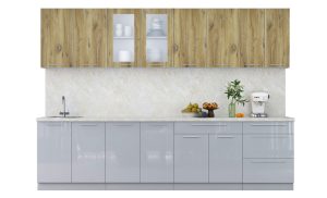 ГОТОВАЯ КУХНЯ ПЛАСТИК 3,0Б (ДУБ ЭПОКСИД/ ТУМАННЫЙ ГЛЯНЕЦ)