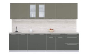 ГОТОВАЯ КУХНЯ ПЛАСТИК 3,0Б (КВАРЦЕВЫЙ/ ШТОРМ)