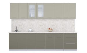 ГОТОВАЯ КУХНЯ ПЛАСТИК 3,0Б (ЛАТТЕ/ КВАРЦЕВЫЙ)