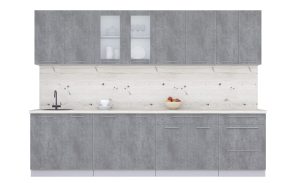 ГОТОВАЯ КУХНЯ ПЛАСТИК 3,0Б (ОКСИД ТЕМНЫЙ/ ОКСИД ТЕМНЫЙ)