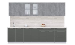 ГОТОВАЯ КУХНЯ ПЛАСТИК 3,0Б (ОКСИД ТЕМНЫЙ/ ШТОРМ)