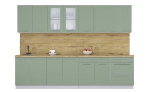 ГОТОВАЯ КУХНЯ ПЛАСТИК 3,0Б (ПОЛЫНЬ/ ПОЛЫНЬ)